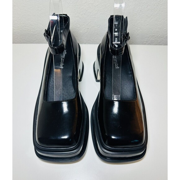 Jeffrey Campbell Lizzy Mary Jane Patent Leather Black Empath Platform SIZE 8 NEW - Picture 5 of 14